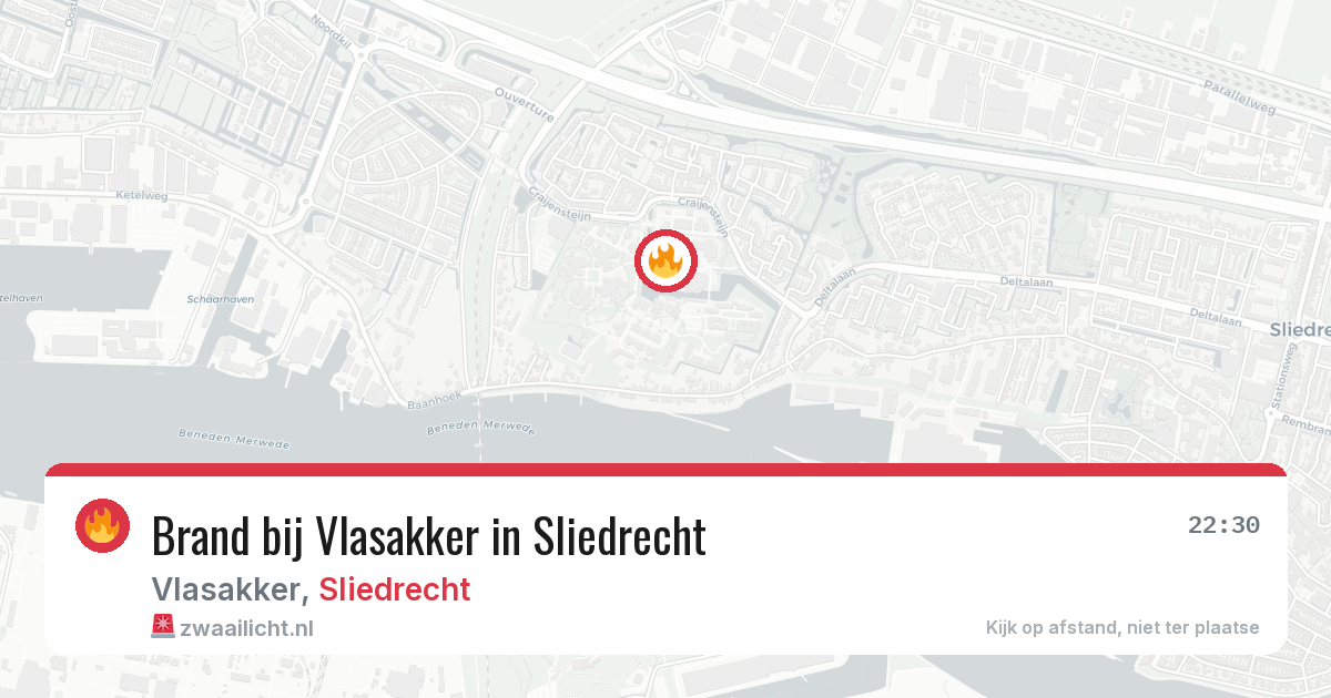 Brand bij Vlasakker in Sliedrecht — 7 aug 2026