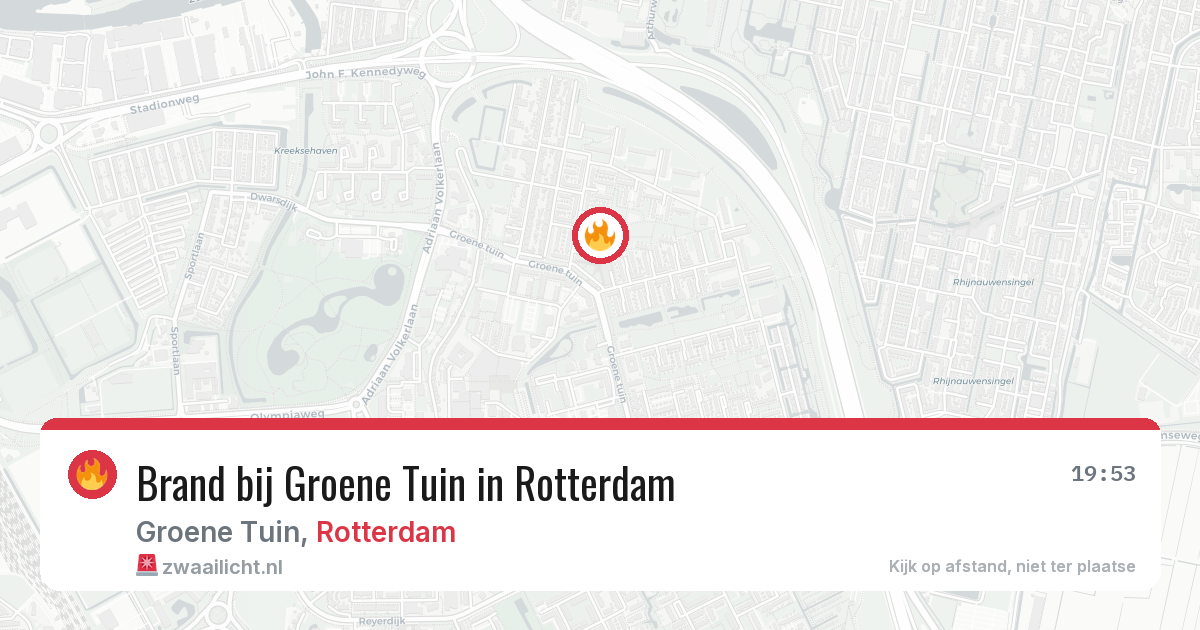 Brand bij Groene Tuin in Rotterdam — 11 aug 2026