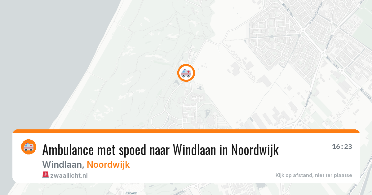 Ambulance met spoed naar Windlaan in Noordwijk — 28 jul 2026
