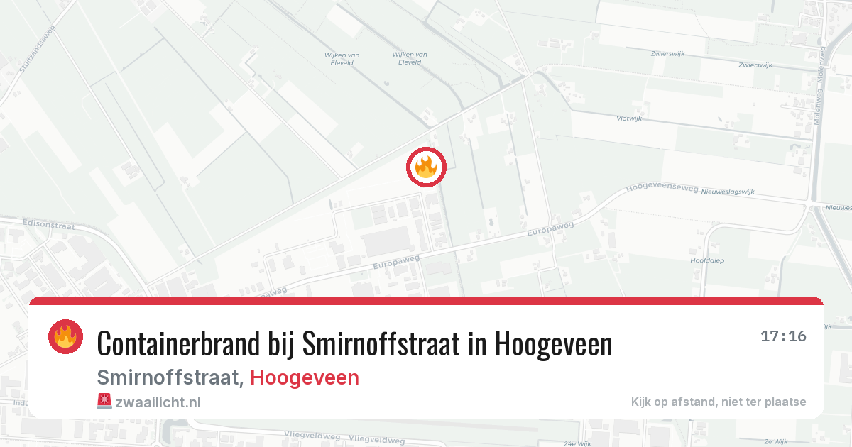 Containerbrand bij Smirnoffstraat in Hoogeveen — 6 mei 2026