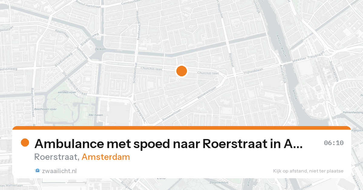 Ambulance met spoed naar Roerstraat in Amsterdam — 16 aug 2026