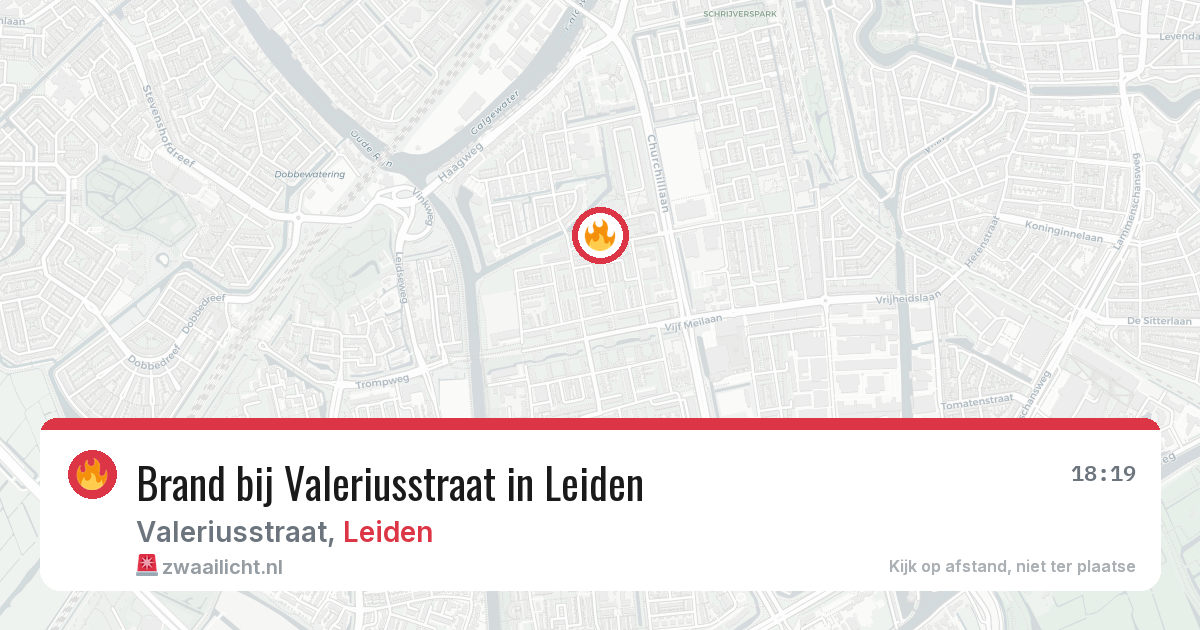 Brand bij Valeriusstraat in Leiden — 26 jun 2026