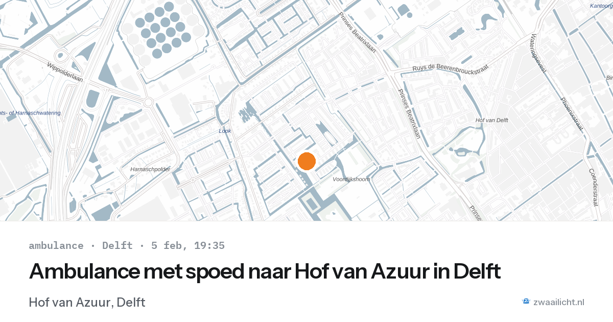 Ambulance met spoed naar Hof van Azuur in Delft — 5 feb 2026
