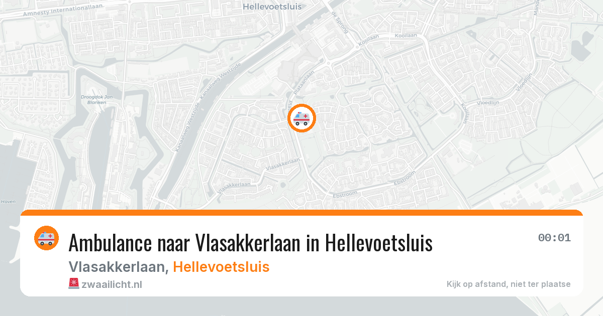 Ambulance naar Vlasakkerlaan in Hellevoetsluis — 30 jul 2026