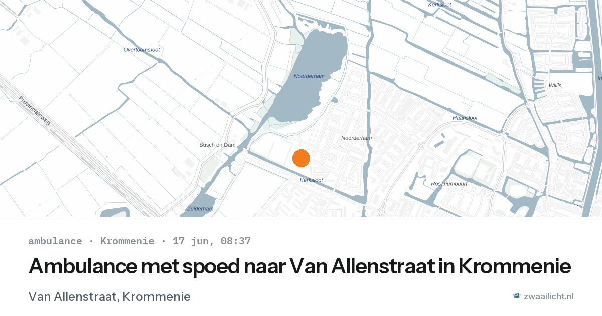 Ambulance met spoed naar Van Allenstraat in Krommenie — 17 jun 2026