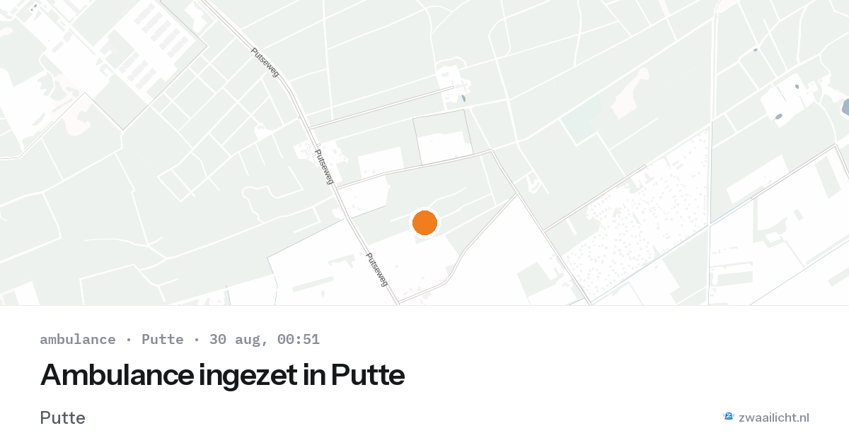Ambulance ingezet in Putte — 29 aug 2026