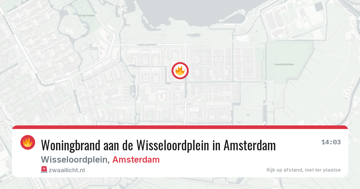 Woningbrand aan de Wisseloordplein in Amsterdam — 26 jun 2026