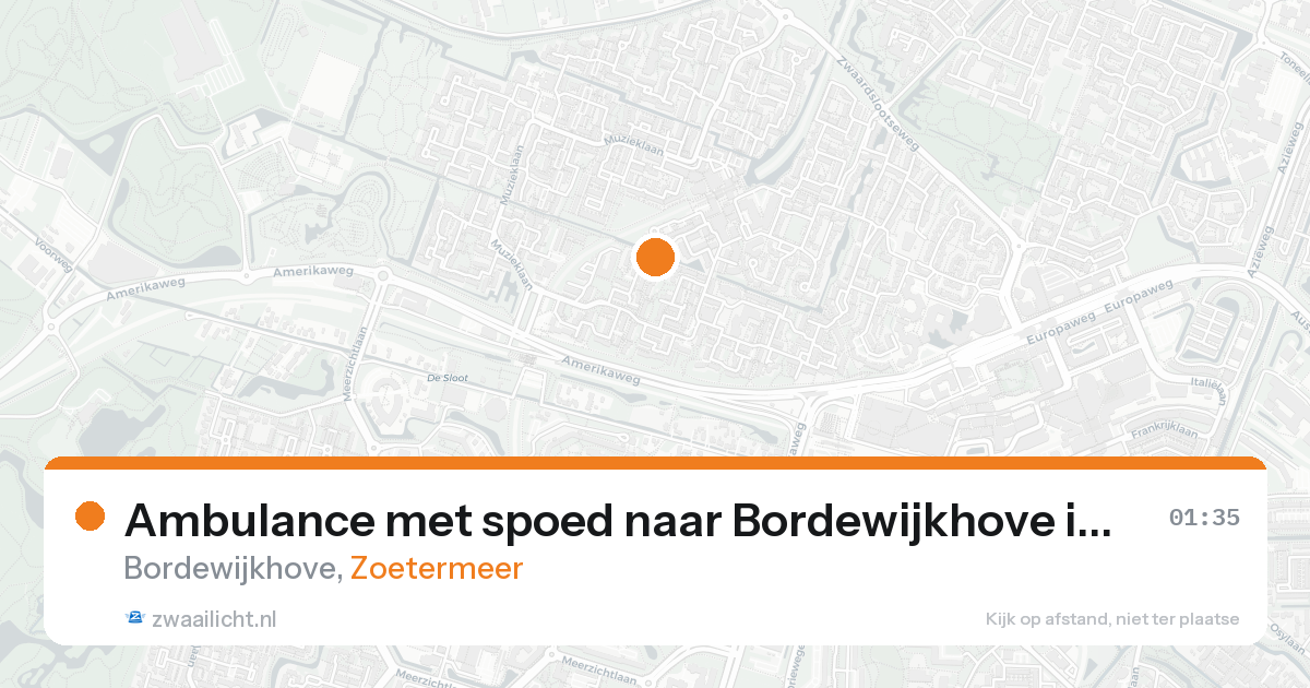 Ambulance met spoed naar Bordewijkhove in Zoetermeer — 24 aug 2026