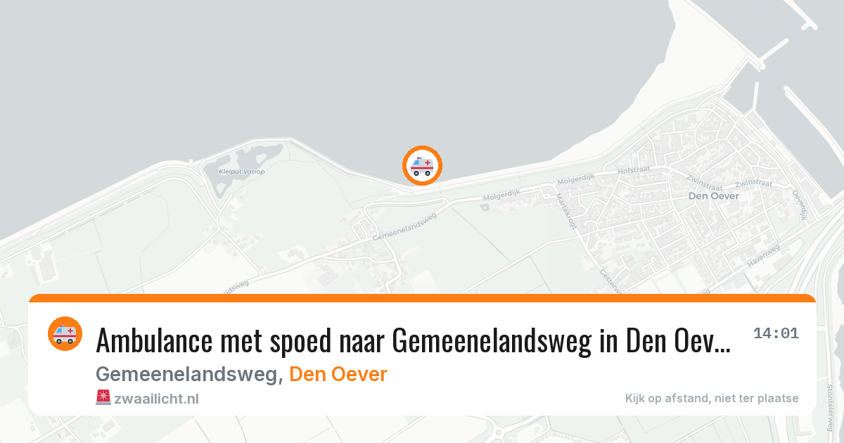 Ambulance met spoed naar Gemeenelandsweg in Den Oever — 1 jun 2026