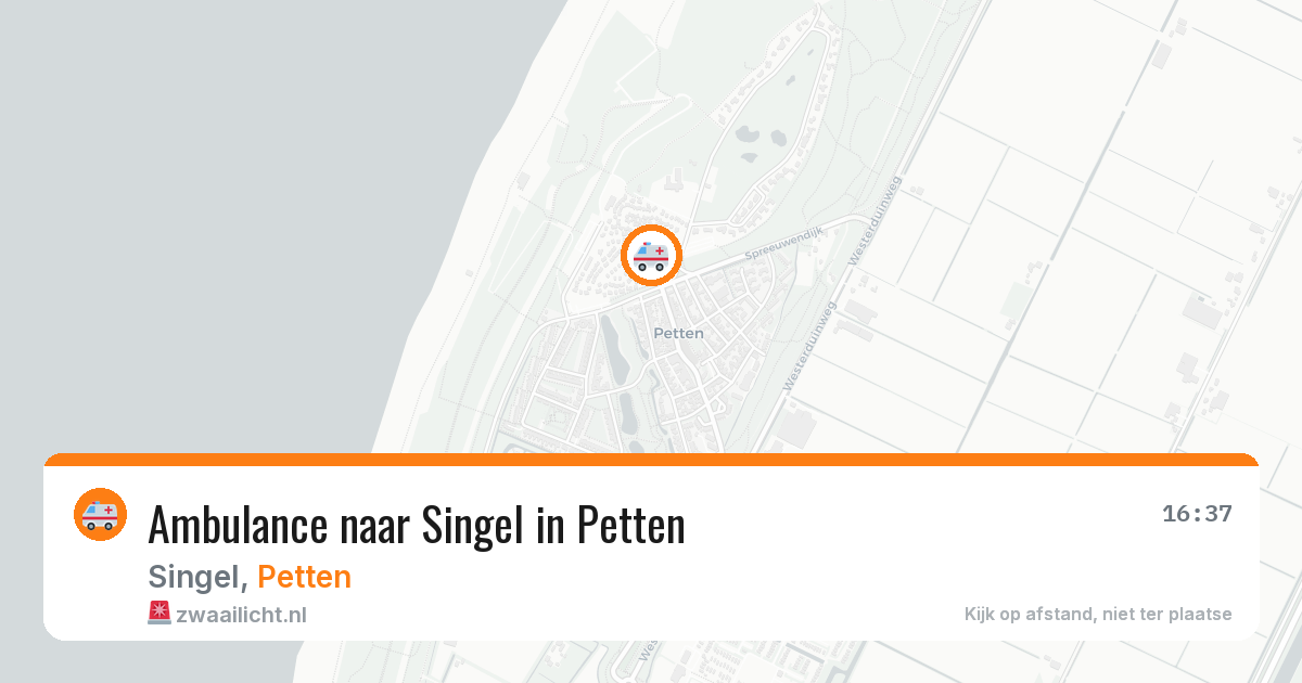 Ambulance naar Singel in Petten — 26 jul 2026