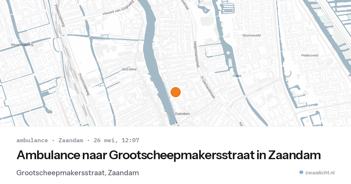 Ambulance naar Grootscheepmakersstraat in Zaandam — 26 mei 2026