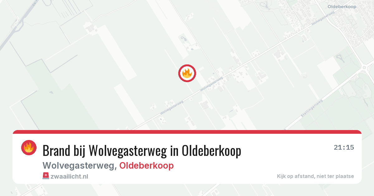 Brand bij Wolvegasterweg in Oldeberkoop — 7 jul 2026