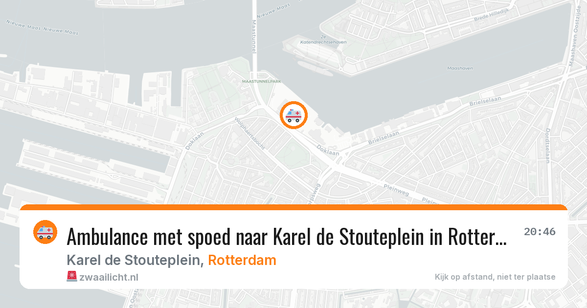 Ambulance met spoed naar Karel de Stouteplein in Rotterdam — 6 aug 2026
