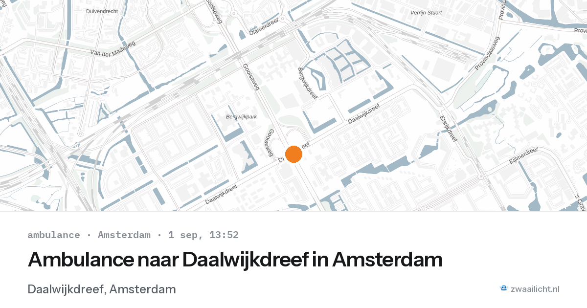 Ambulance naar Daalwijkdreef in Amsterdam — 1 sep 2026