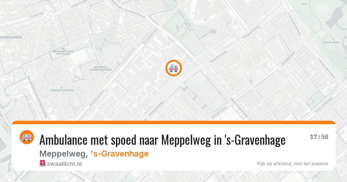 Ambulance met spoed naar Meppelweg in 's-Gravenhage — 14 aug 2026