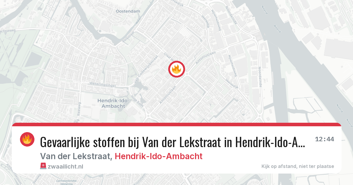 Gevaarlijke stoffen bij Van der Lekstraat in Hendrik-Ido-Ambacht — 28 jan 2026