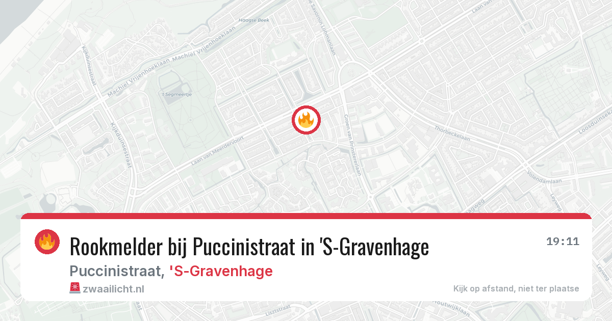 Rookmelder bij Puccinistraat in 'S-Gravenhage — 8 aug 2026