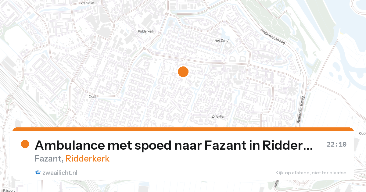 Ambulance met spoed naar Fazant in Ridderkerk — 27 aug 2026