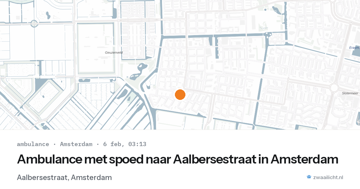 Ambulance met spoed naar Aalbersestraat in Amsterdam — 6 feb 2026