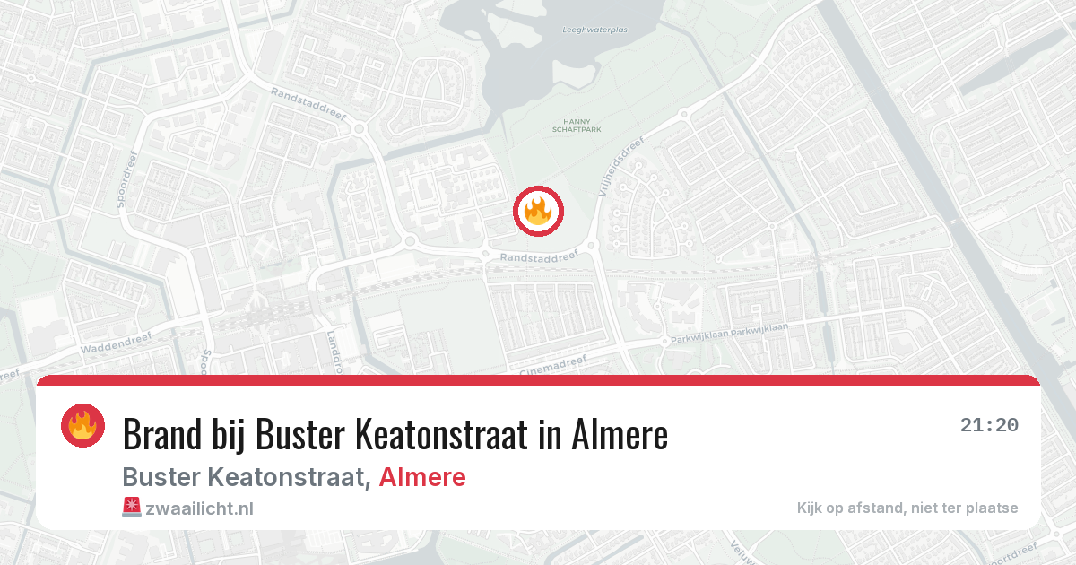 Brand bij Buster Keatonstraat in Almere — 1 aug 2026