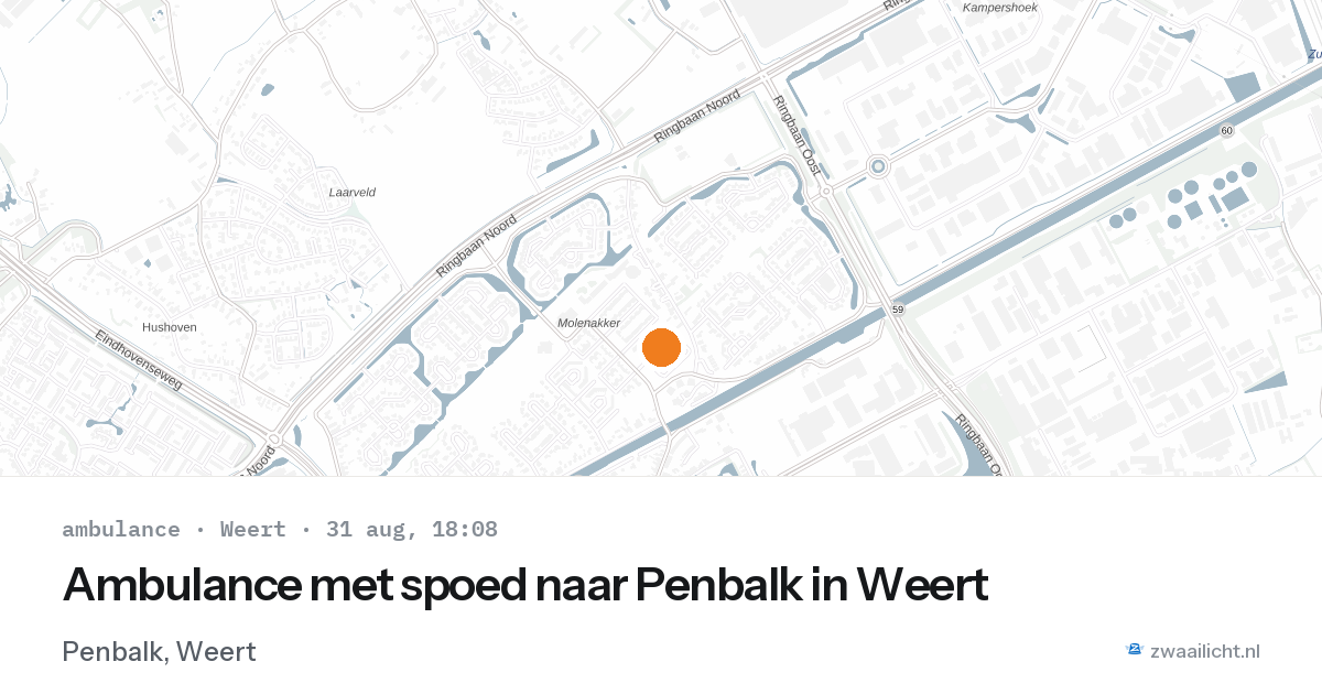 Ambulance met spoed naar Penbalk in Weert — 31 aug 2026