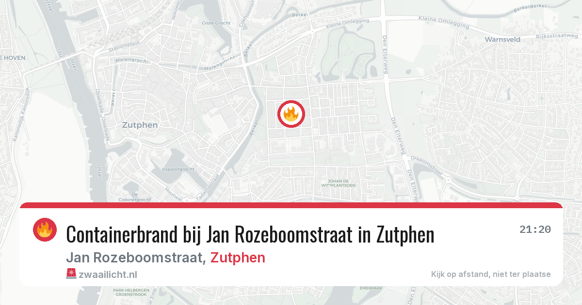 Containerbrand bij Jan Rozeboomstraat in Zutphen — 20 mrt 2026