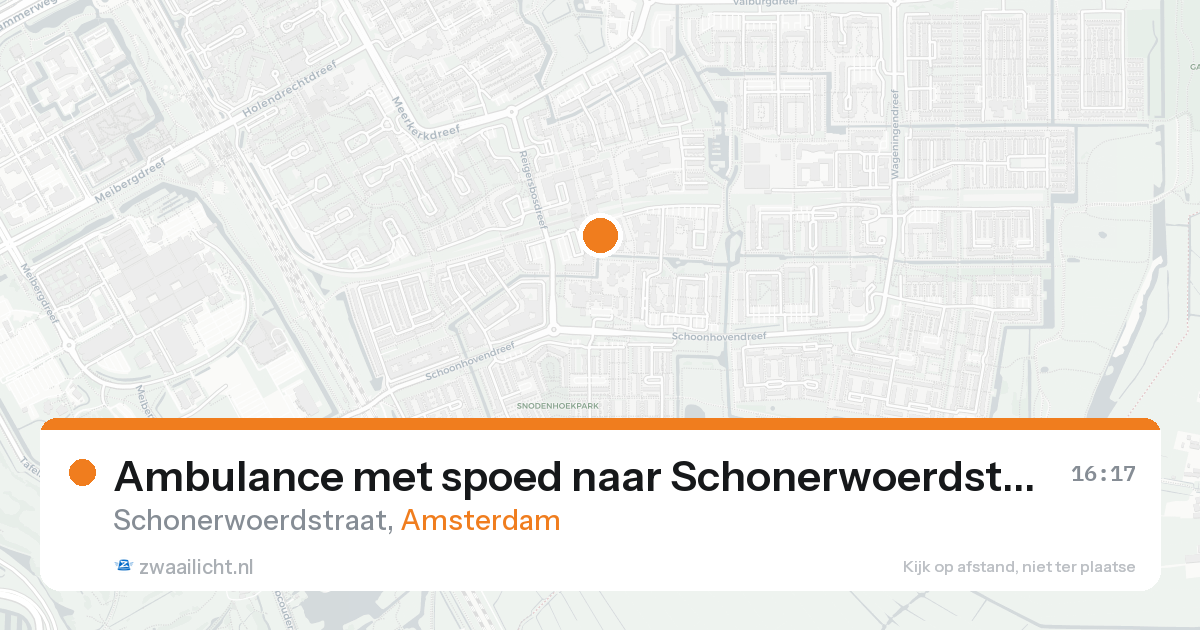 Ambulance met spoed naar Schonerwoerdstraat in Amsterdam — 24 aug 2026