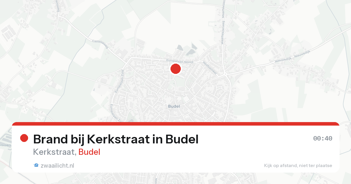 Brand bij Kerkstraat in Budel — 21 aug 2026