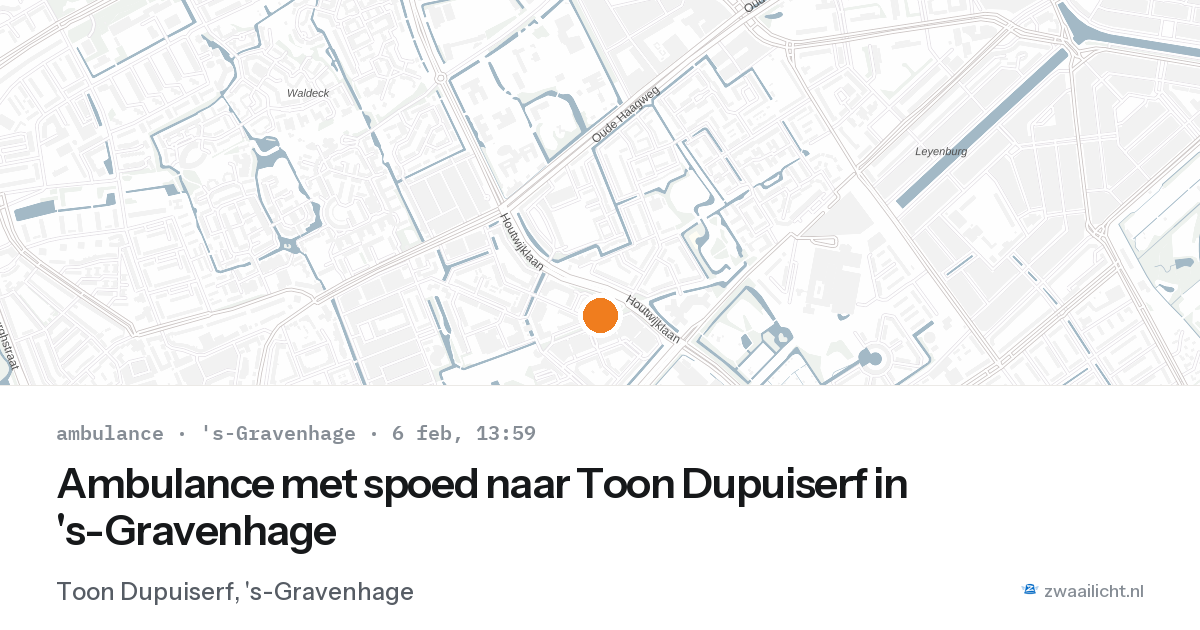 Ambulance met spoed naar Toon Dupuiserf in 's-Gravenhage — 6 feb 2026