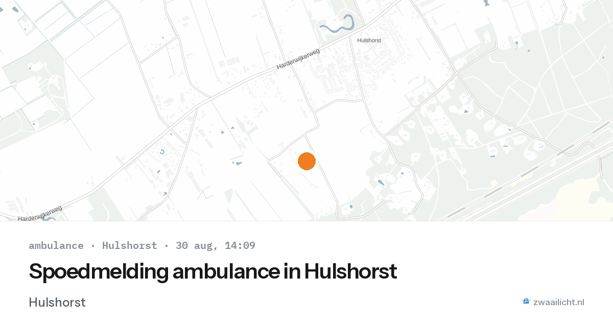 Spoedmelding ambulance in Hulshorst — 30 aug 2026