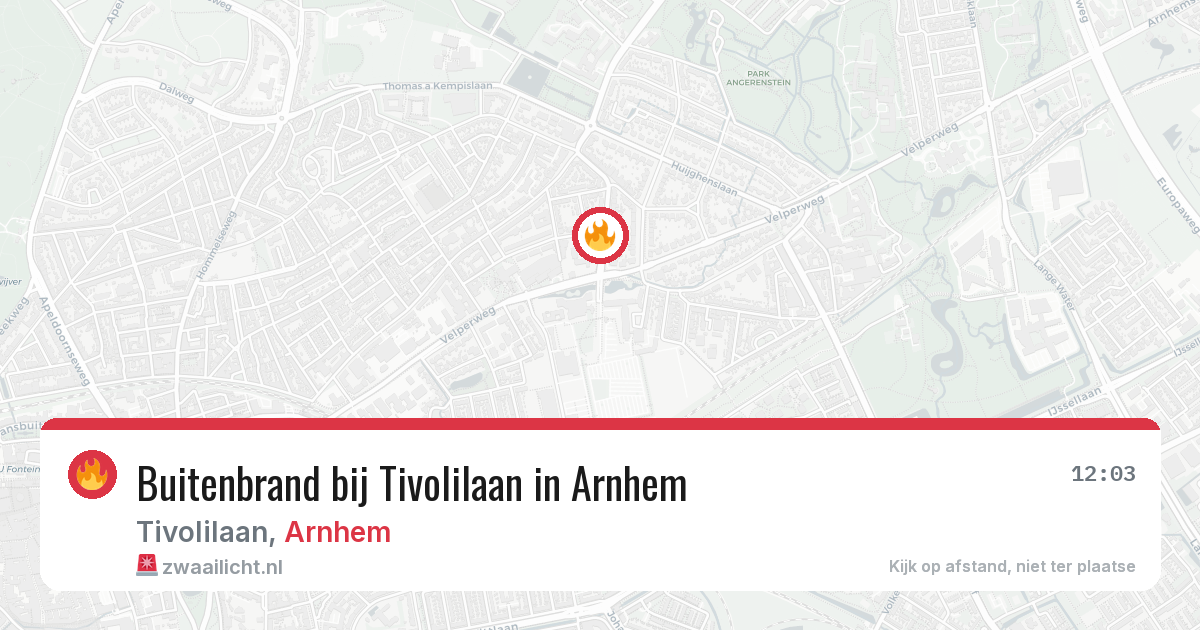 Buitenbrand bij Tivolilaan in Arnhem — 14 jul 2026