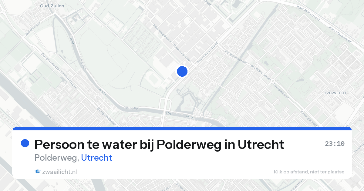 Persoon te water bij Polderweg in Utrecht — 15 aug 2026