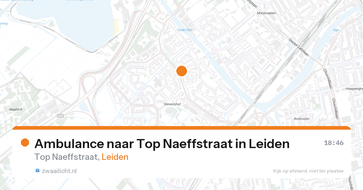 Ambulance naar Top Naeffstraat in Leiden — 27 aug 2026