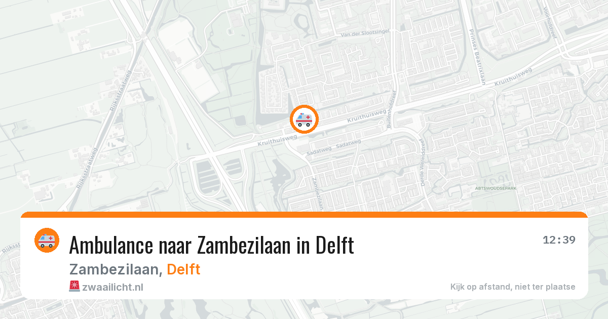 Ambulance naar Zambezilaan in Delft — 4 aug 2026