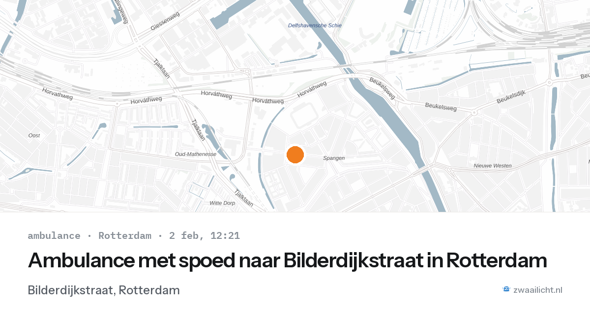 Ambulance met spoed naar Bilderdijkstraat in Rotterdam — 2 feb 2026