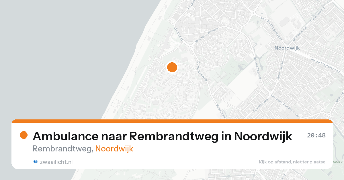 Ambulance naar Rembrandtweg in Noordwijk — 19 aug 2026