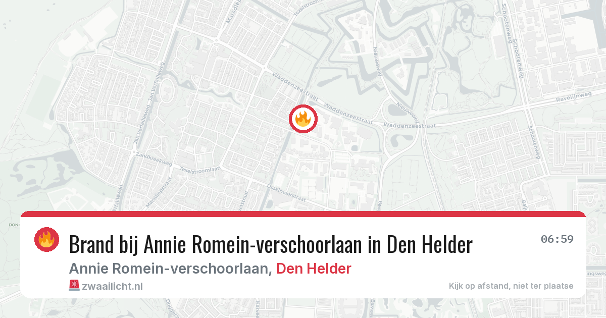 Brand bij Annie Romein-verschoorlaan in Den Helder — 7 aug 2026