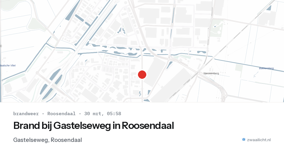 Brand bij Gastelseweg in Roosendaal — 30 mrt 2026