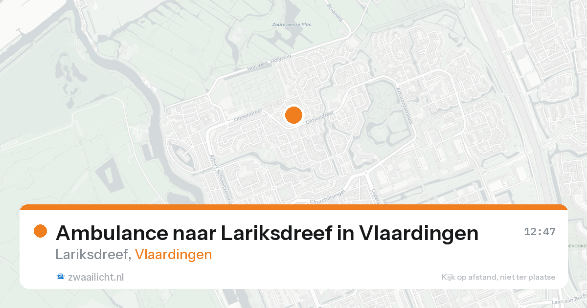 Ambulance naar Lariksdreef in Vlaardingen — 20 aug 2026