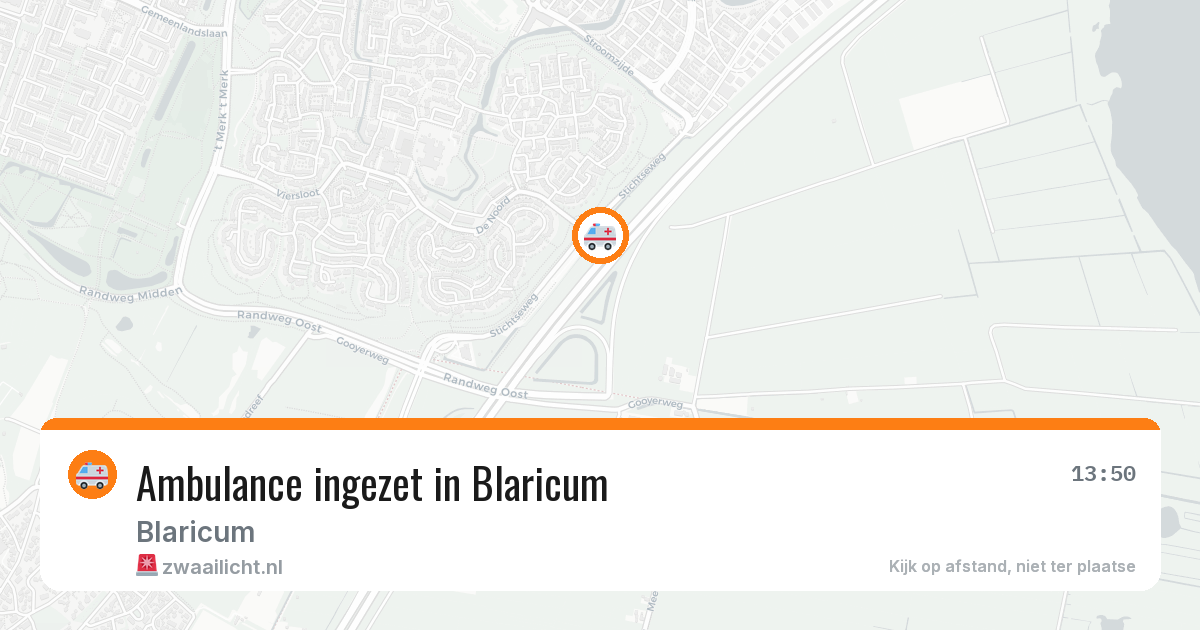 Ambulance ingezet in Blaricum — 13 aug 2026