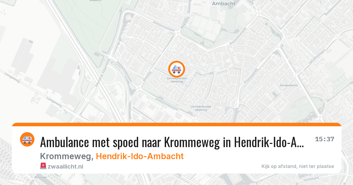 Ambulance met spoed naar Krommeweg in Hendrik-Ido-Ambacht — 6 mei 2026