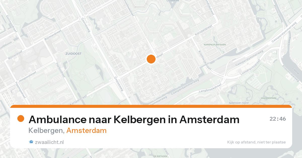 Ambulance naar Kelbergen in Amsterdam — 16 aug 2026
