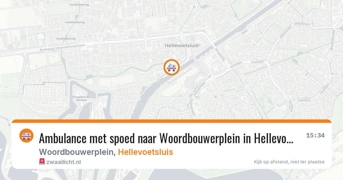 Ambulance met spoed naar Woordbouwerplein in Hellevoetsluis — 11 aug 2026