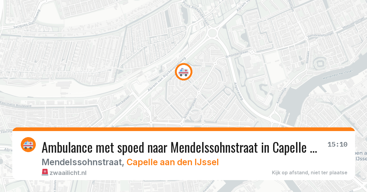 Ambulance met spoed naar Mendelssohnstraat in Capelle aan den IJssel — 15 jul 2026