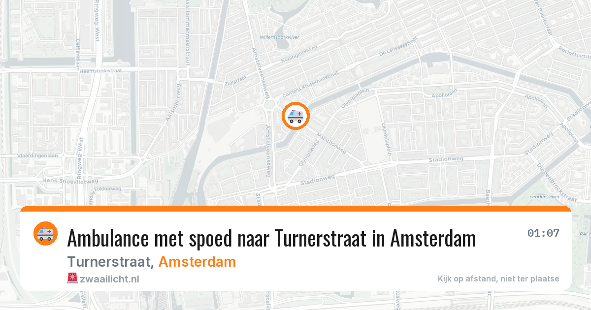 Ambulance met spoed naar Turnerstraat in Amsterdam — 6 jun 2026