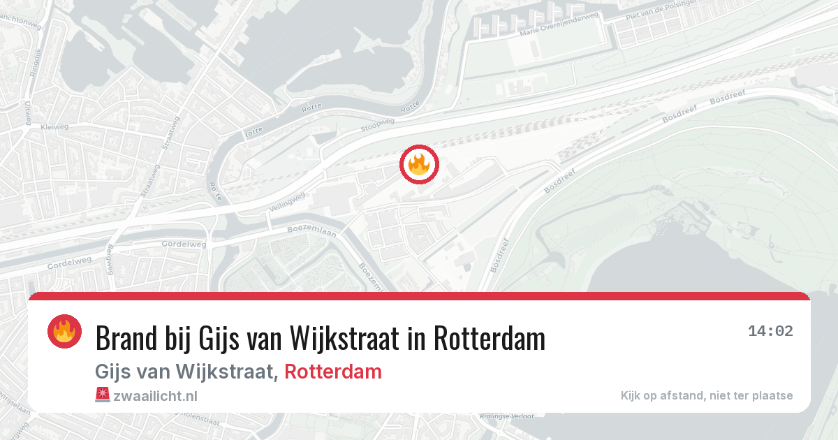 Brand bij Gijs van Wijkstraat in Rotterdam — 12 mrt 2026