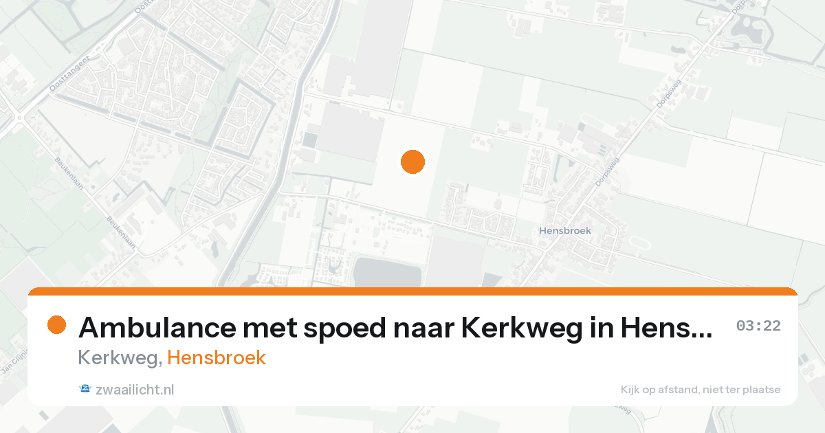Ambulance met spoed naar Kerkweg in Hensbroek — 15 aug 2026