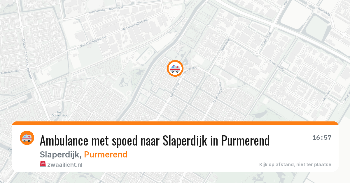 Ambulance met spoed naar Slaperdijk in Purmerend — 16 apr 2026
