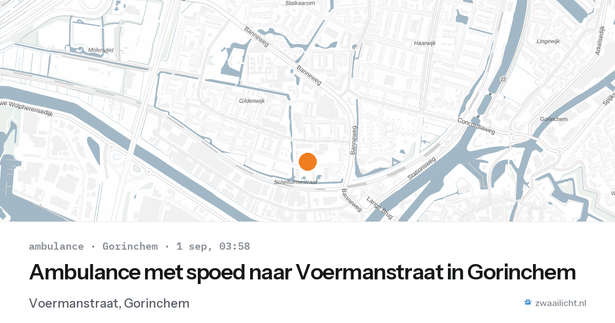 Ambulance met spoed naar Voermanstraat in Gorinchem — 1 sep 2026