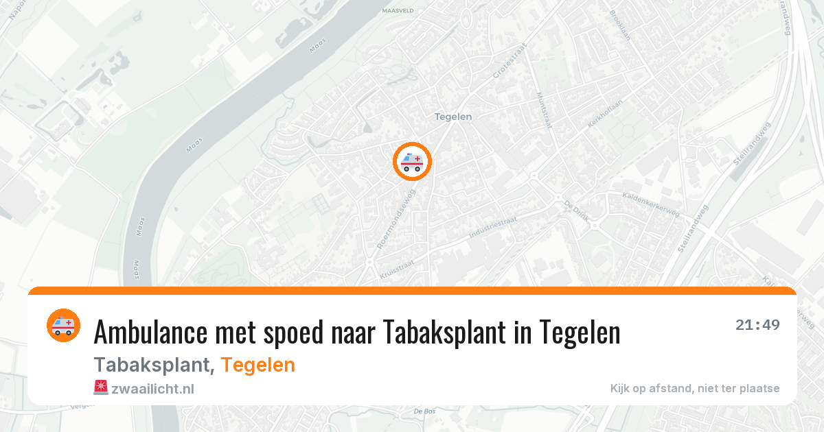 Ambulance met spoed naar Tabaksplant in Tegelen — 6 aug 2026